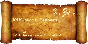 Köpeczi Zsanett névjegykártya